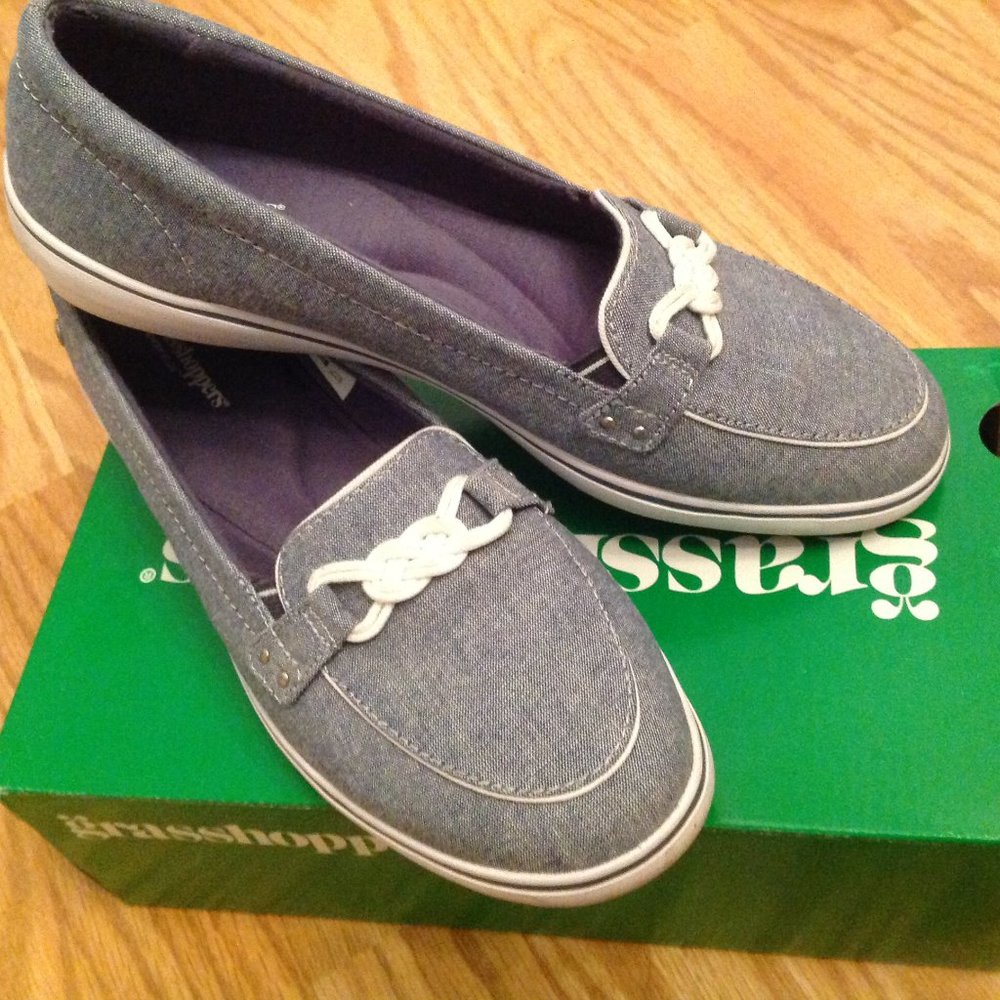 Blue Grasshopper Canvas Shoes Windsor Knot 8.5